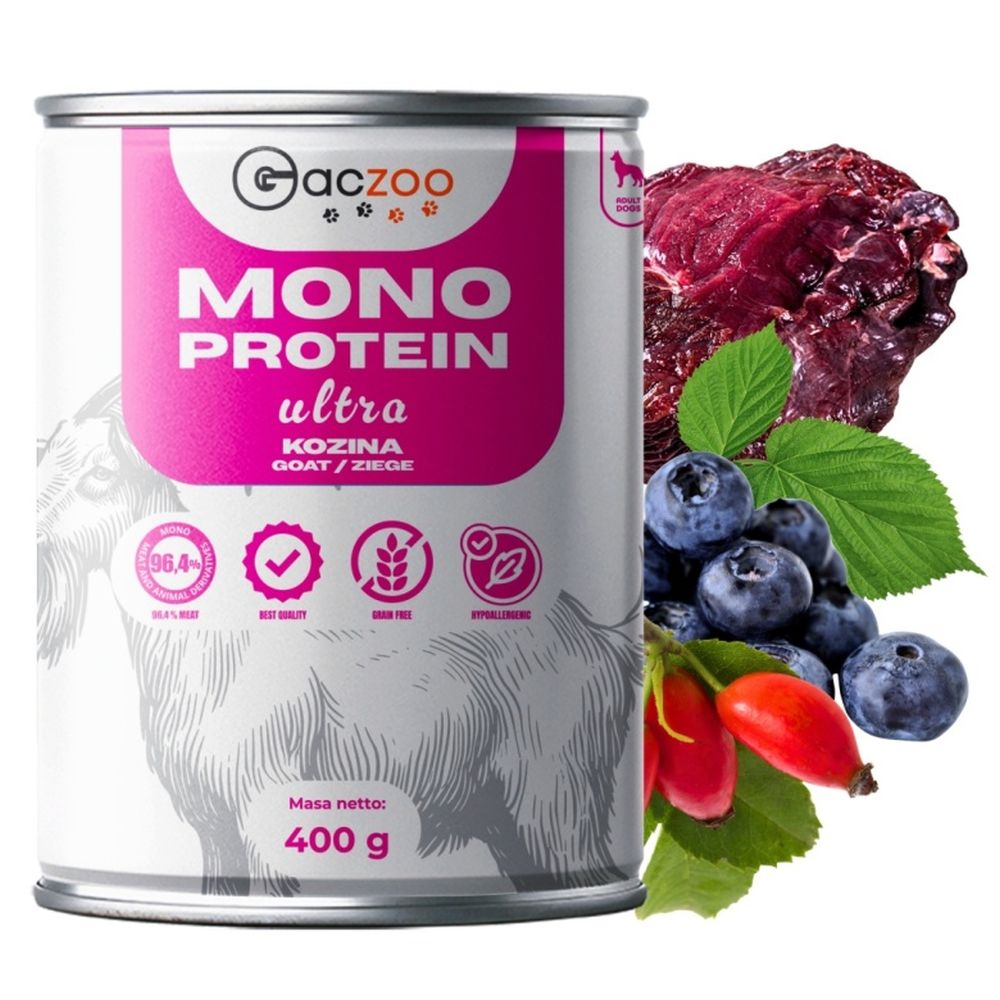 Gaczoo MONO Protein Ultra karma mokra dla psa Kozina 12x400g